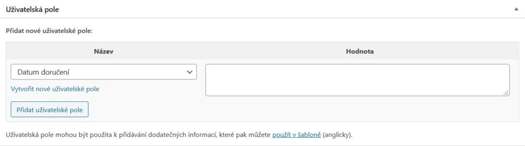Uživatelská pole