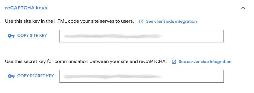 google recaptcha keys