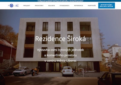 Rezidence Široká – webová prezentace