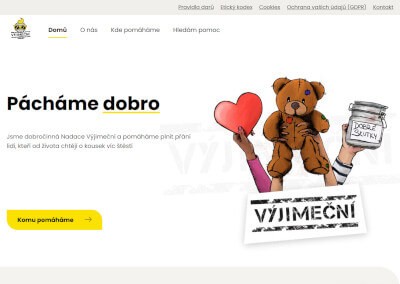 Nadace Výjimeční – webová prezentace