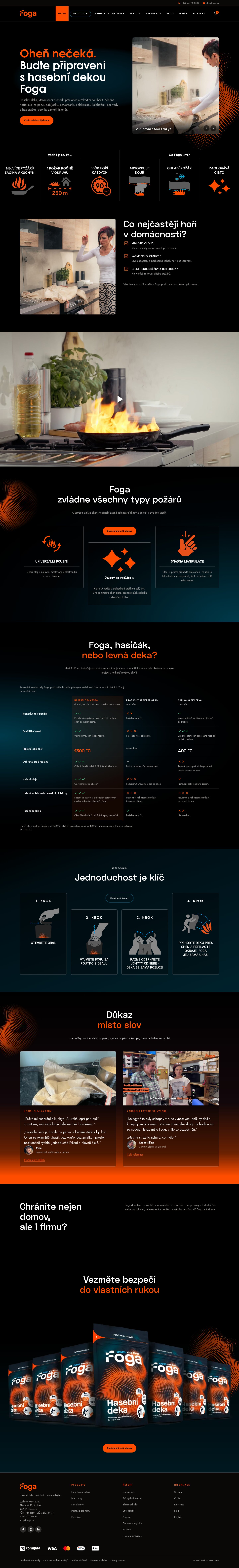 Foga - full homepage of the website
